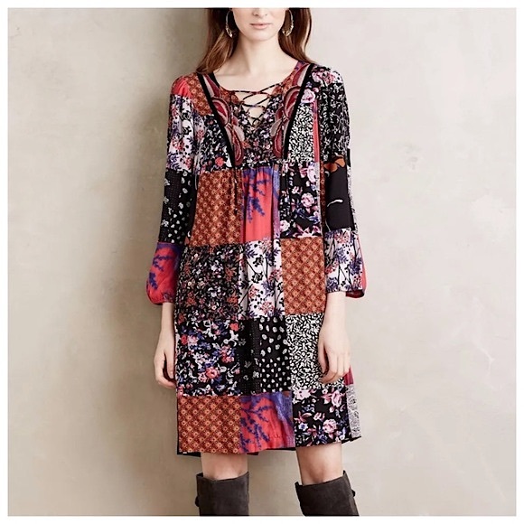 Anthropologie Arcata Patchwork Dress by One September XS - Picture 1 of 16